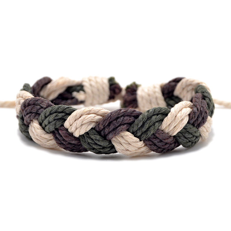 Hand Weaving Cotton Linen Braid Rope Fashion Bracelet