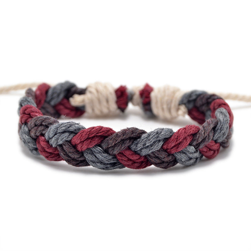 Hand Weaving Cotton Linen Braid Rope Fashion Bracelet