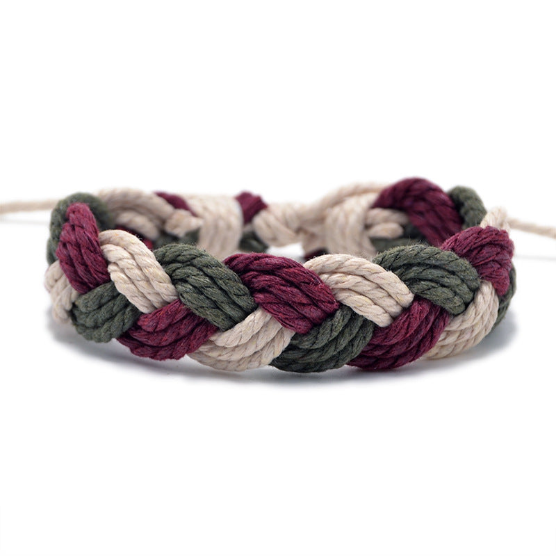 Hand Weaving Cotton Linen Braid Rope Fashion Bracelet