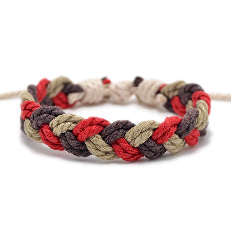 Hand Weaving Cotton Linen Braid Rope Fashion Bracelet