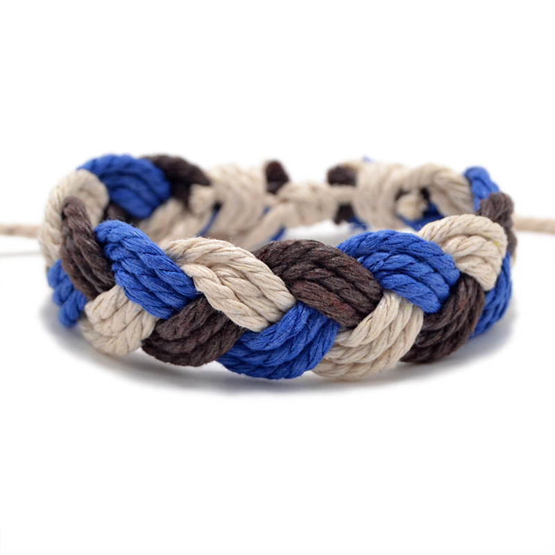 Hand Weaving Cotton Linen Braid Rope Fashion Bracelet