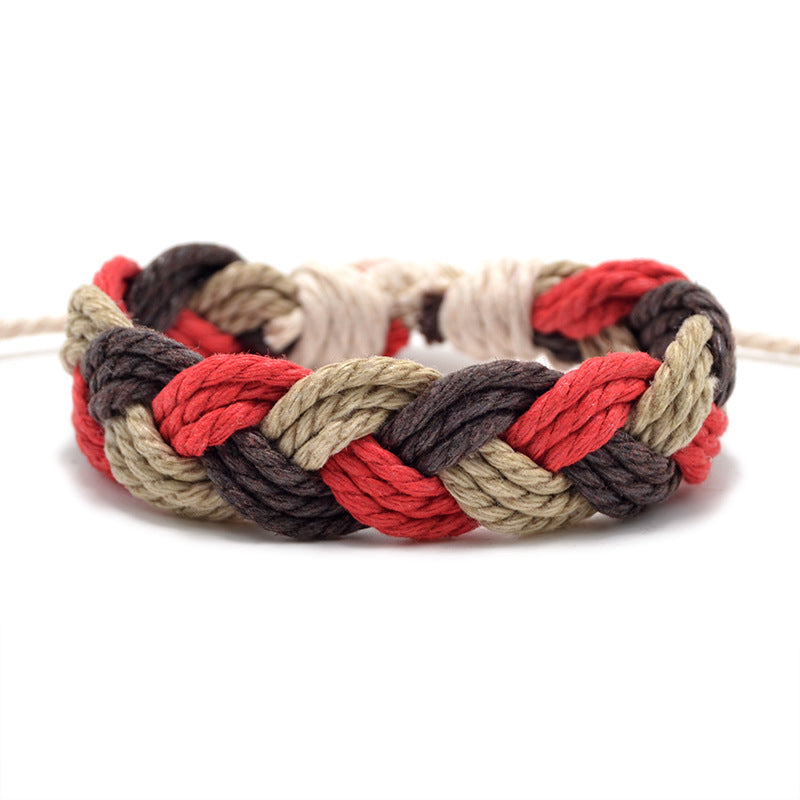 Hand Weaving Cotton Linen Braid Rope Fashion Bracelet