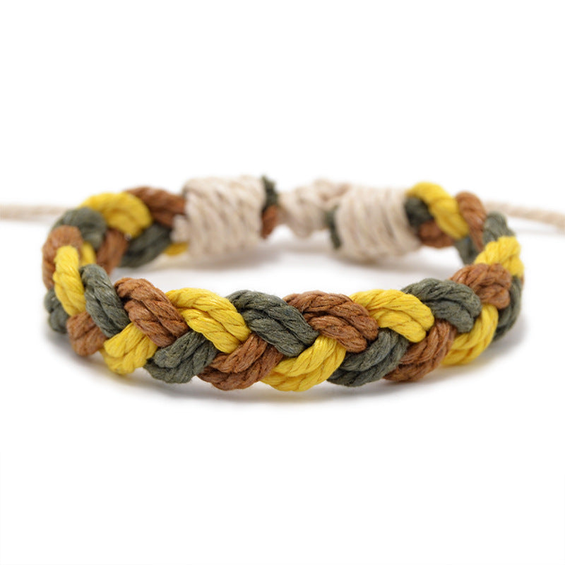 Hand Weaving Cotton Linen Braid Rope Fashion Bracelet