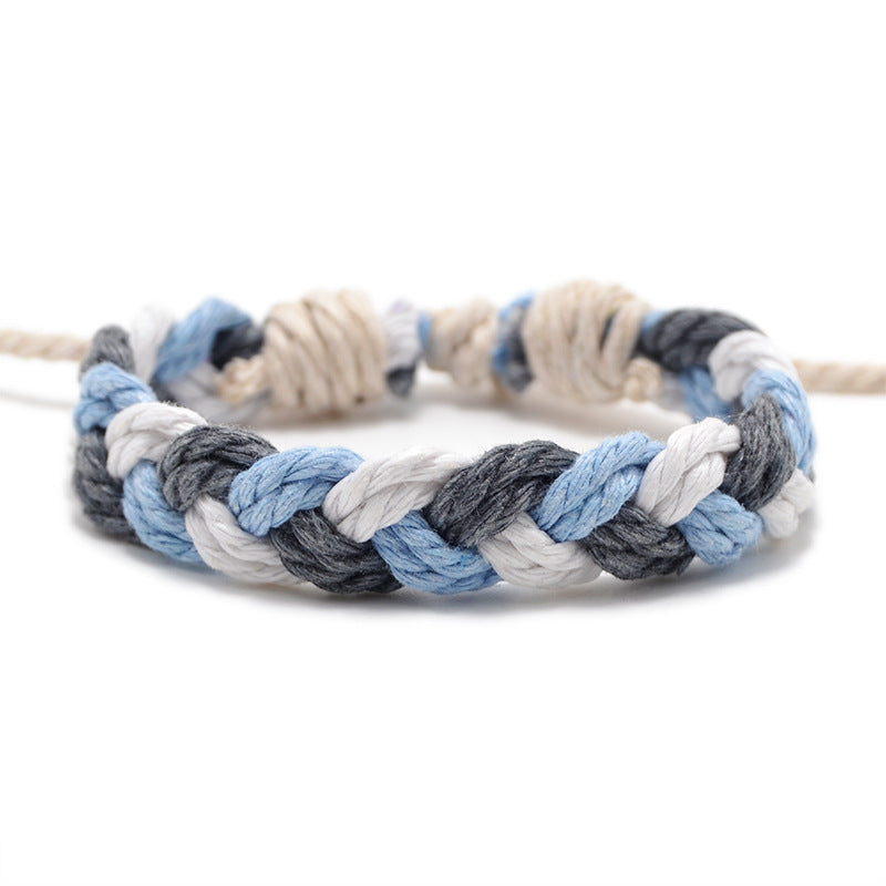 Hand Weaving Cotton Linen Braid Rope Fashion Bracelet