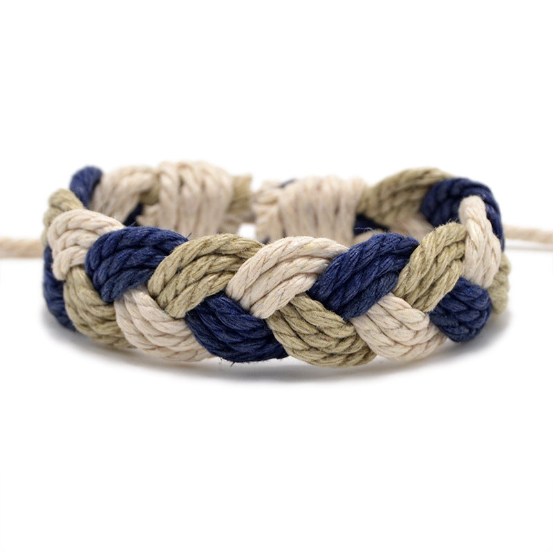 Hand Weaving Cotton Linen Braid Rope Fashion Bracelet