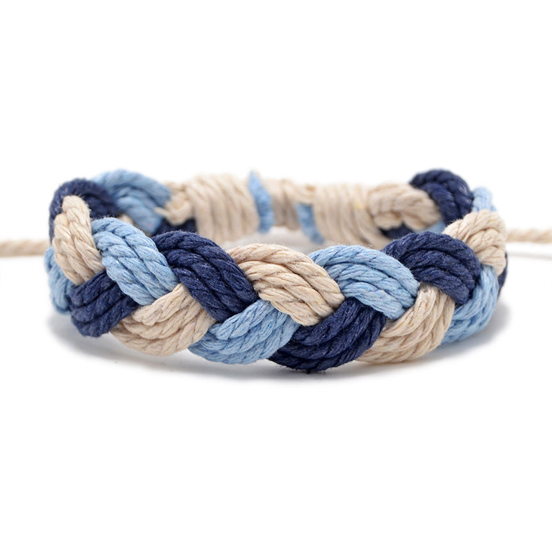 Hand Weaving Cotton Linen Braid Rope Fashion Bracelet