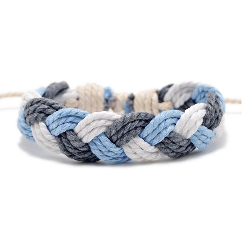 Hand Weaving Cotton Linen Braid Rope Fashion Bracelet
