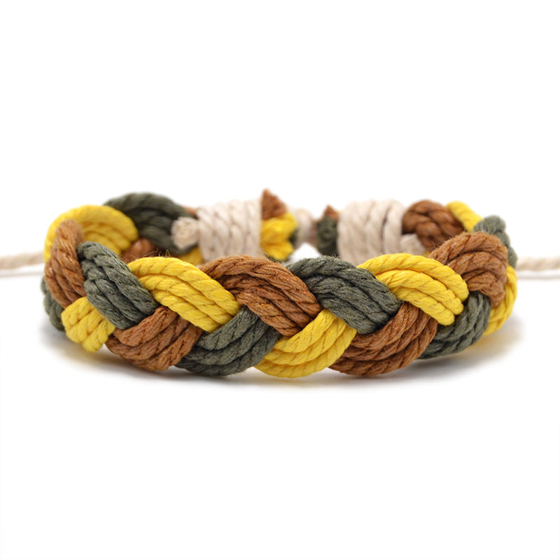 Hand Weaving Cotton Linen Braid Rope Fashion Bracelet