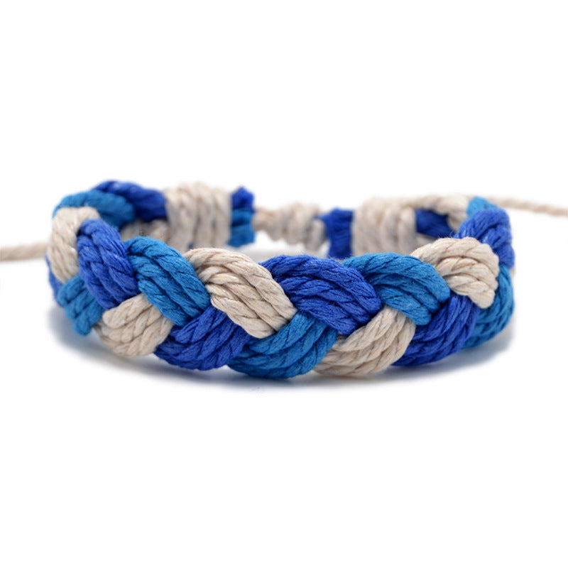 Hand Weaving Cotton Linen Braid Rope Fashion Bracelet