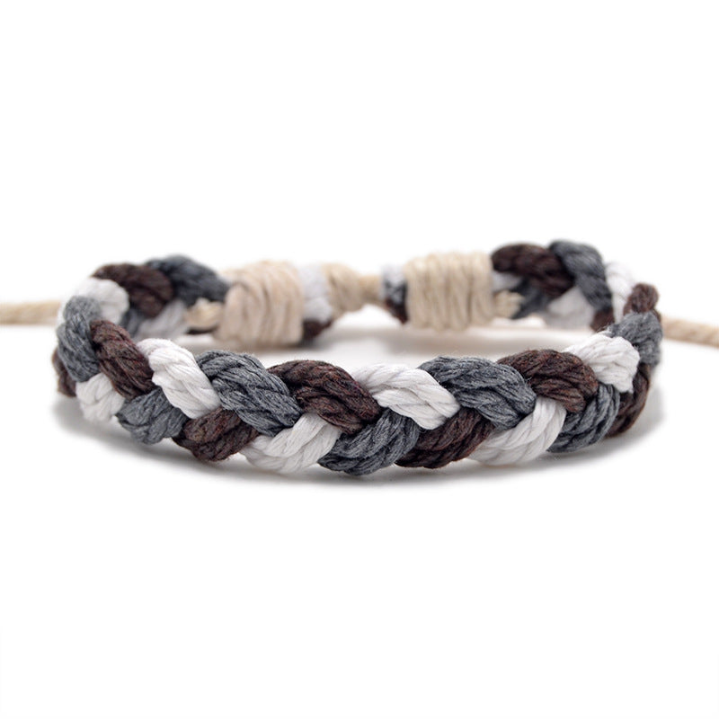 Hand Weaving Cotton Linen Braid Rope Fashion Bracelet