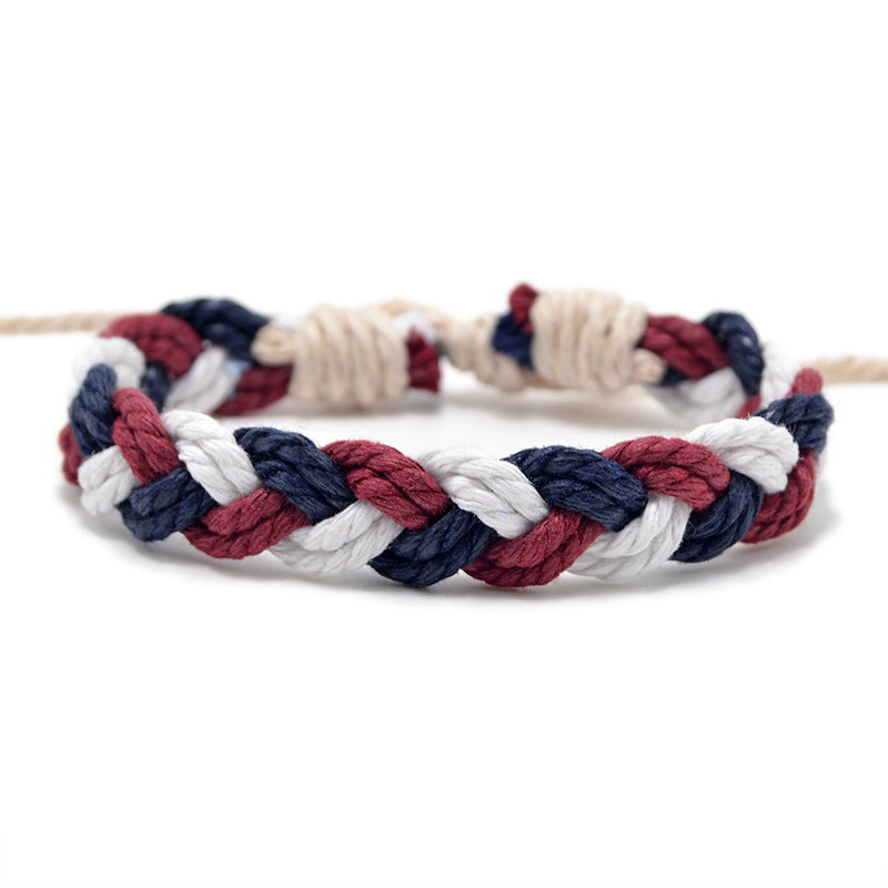 Hand Weaving Cotton Linen Braid Rope Fashion Bracelet