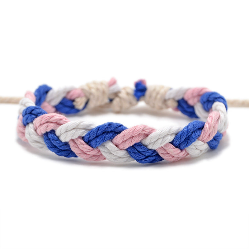 Hand Weaving Cotton Linen Braid Rope Fashion Bracelet