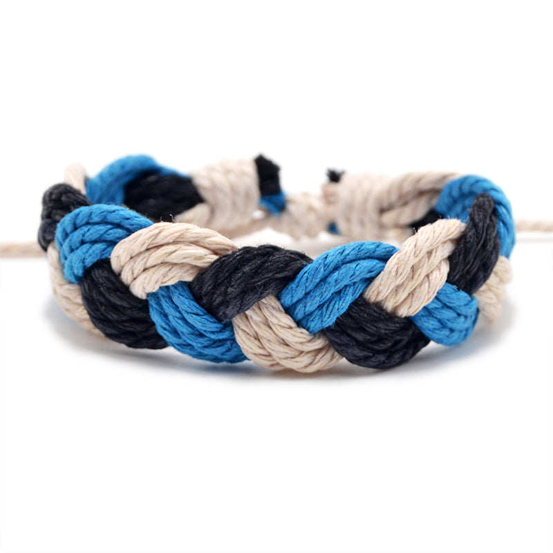 Hand Weaving Cotton Linen Braid Rope Fashion Bracelet