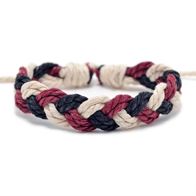 Hand Weaving Cotton Linen Braid Rope Fashion Bracelet