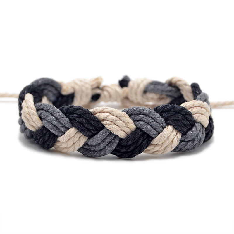 Hand Weaving Cotton Linen Braid Rope Fashion Bracelet