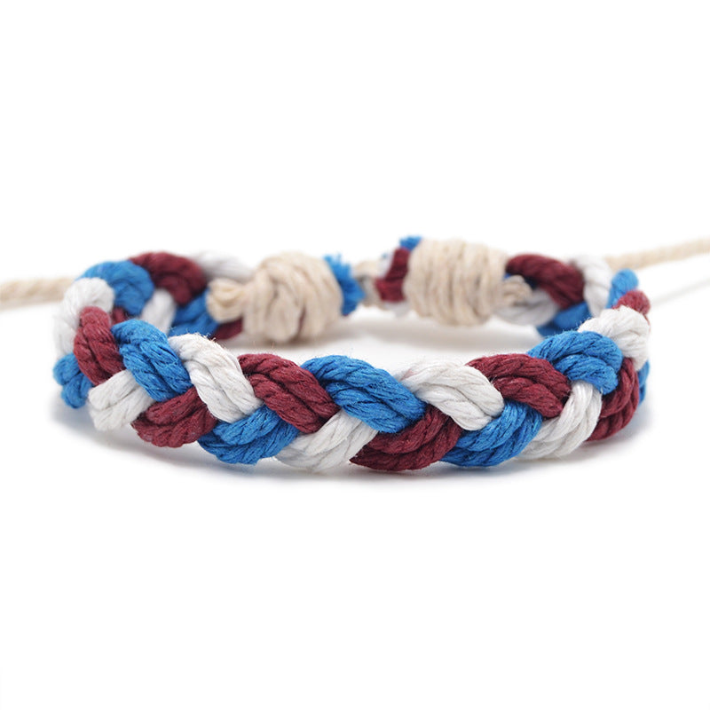 Hand Weaving Cotton Linen Braid Rope Fashion Bracelet