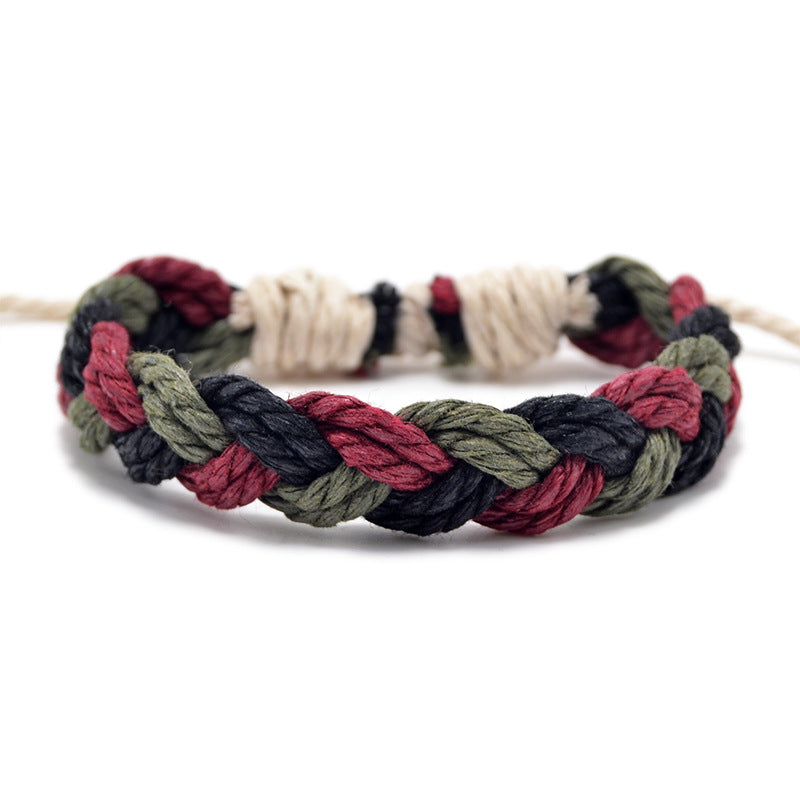 Hand Weaving Cotton Linen Braid Rope Fashion Bracelet