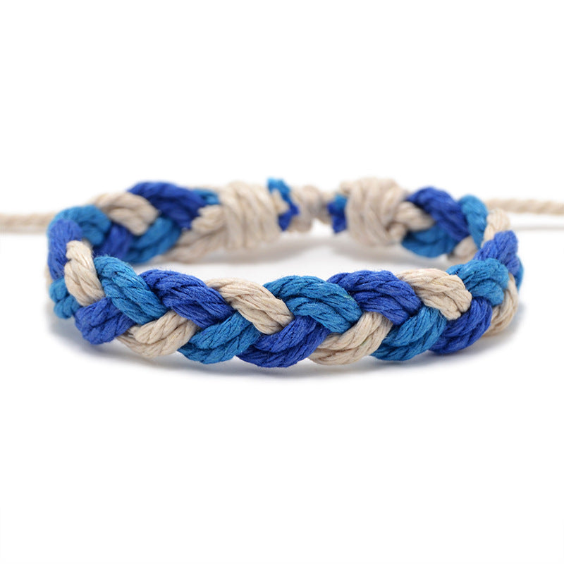 Hand Weaving Cotton Linen Braid Rope Fashion Bracelet