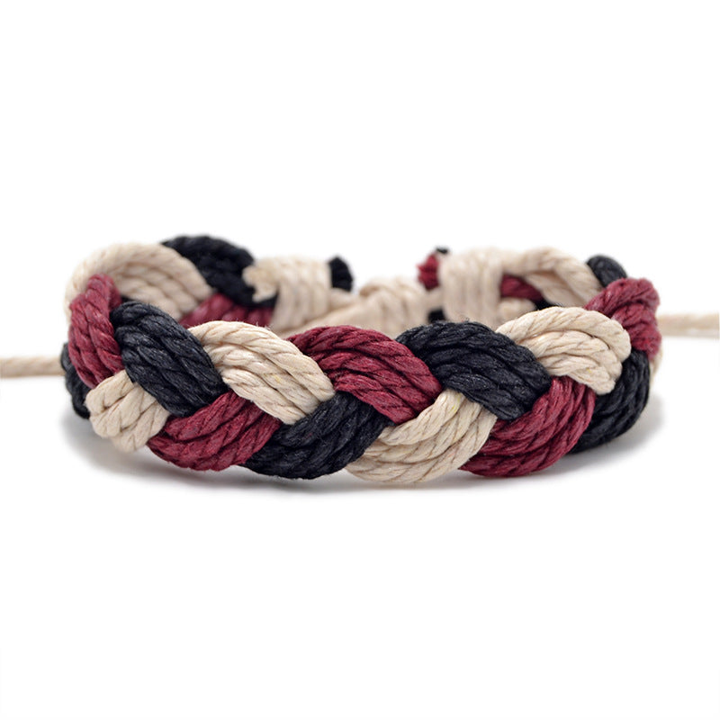 Hand Weaving Cotton Linen Braid Rope Fashion Bracelet