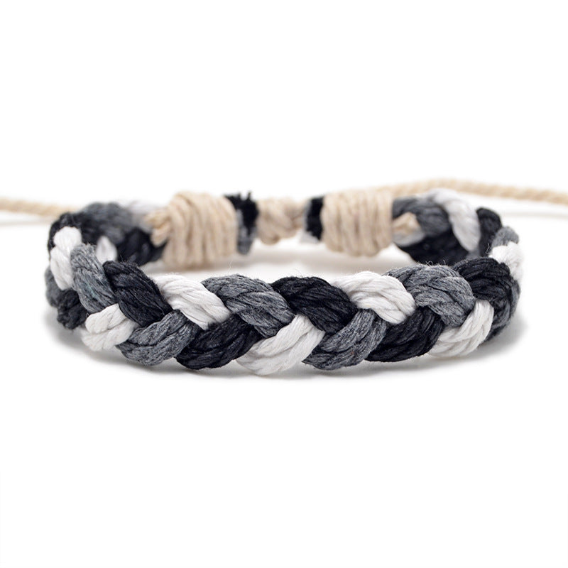 Hand Weaving Cotton Linen Braid Rope Fashion Bracelet