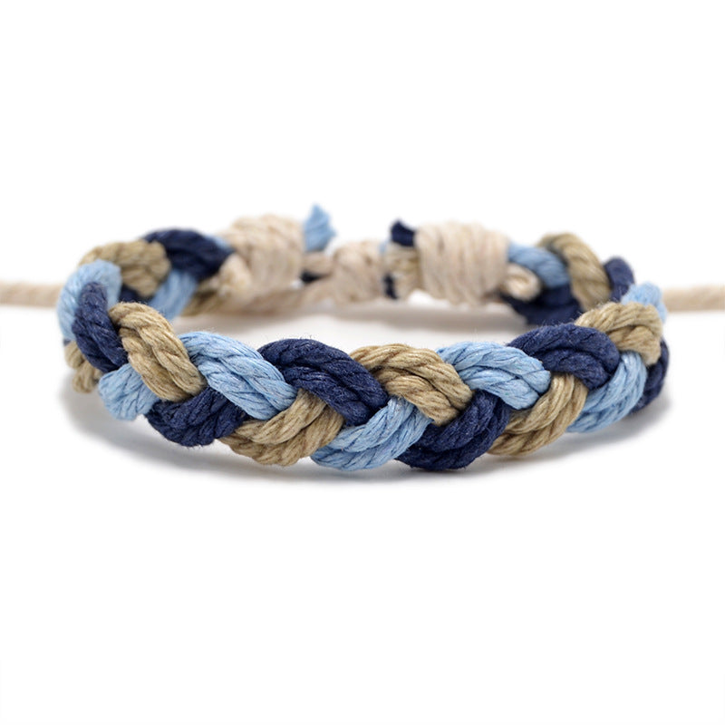 Hand Weaving Cotton Linen Braid Rope Fashion Bracelet