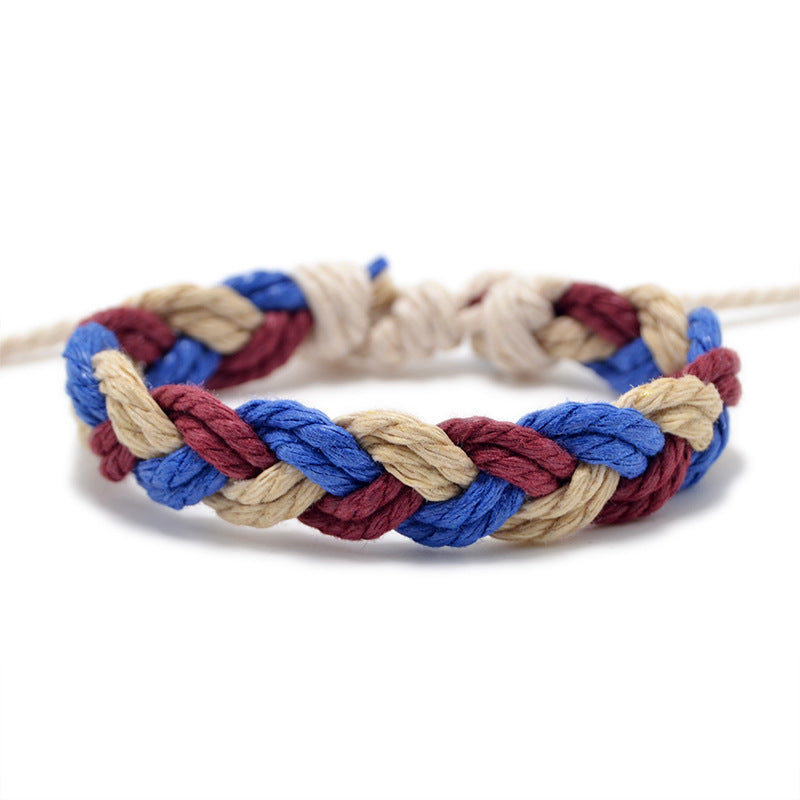 Hand Weaving Cotton Linen Braid Rope Fashion Bracelet