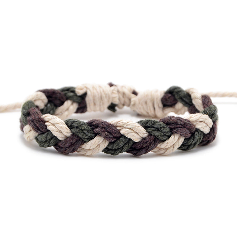 Hand Weaving Cotton Linen Braid Rope Fashion Bracelet