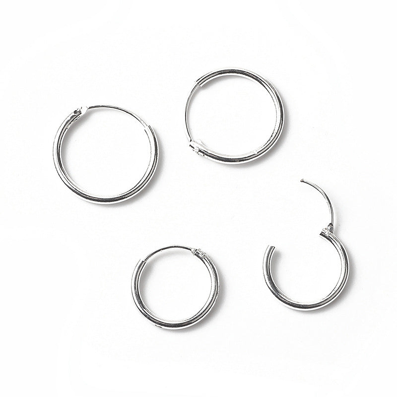 Women's & Men's Simple Graceful Hip Hop Punk Personality Geometry Round Earrings