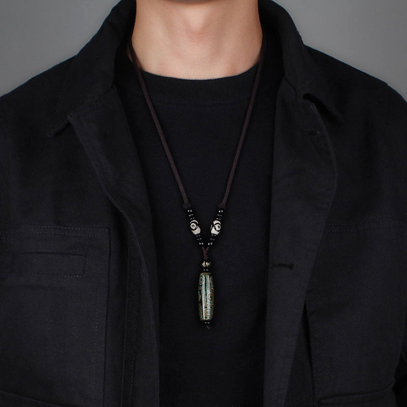 Women's & Men's Style Tibetan Agate Bead Simple Sweater Necklace