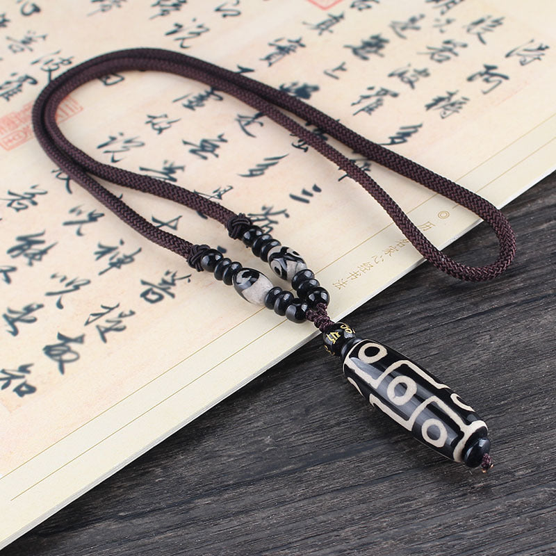Women's & Men's Style Tibetan Agate Bead Simple Sweater Necklace
