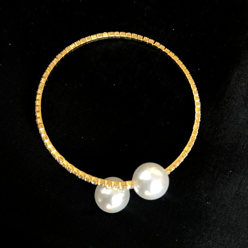 Sier Plated Pearl Circle Korean Style Fresh Neck Collar