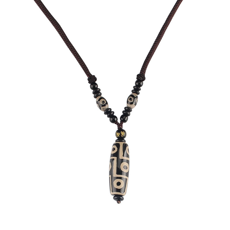 Women's & Men's Style Tibetan Agate Bead Simple Sweater Necklace