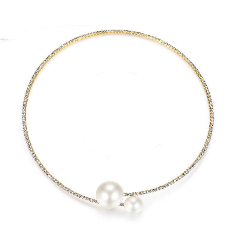 Sier Plated Pearl Circle Korean Style Fresh Neck Collar