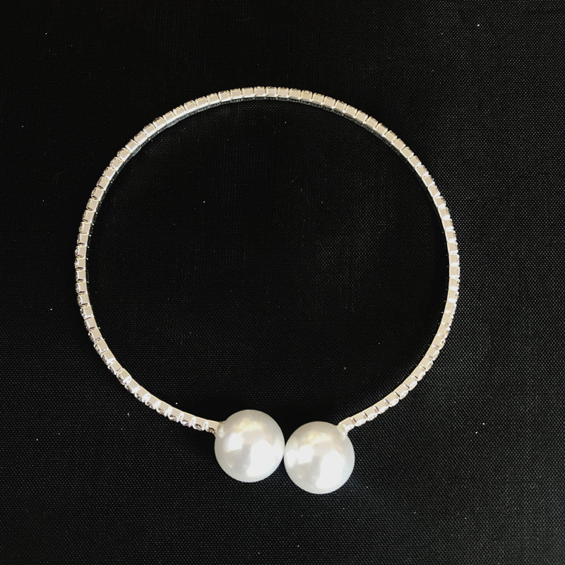 Sier Plated Pearl Circle Korean Style Fresh Neck Collar