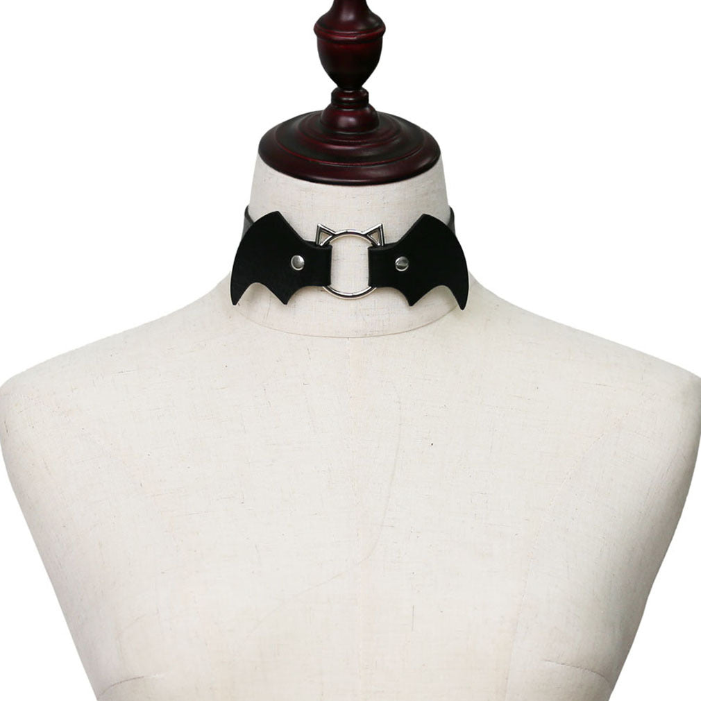 Punk Creative Bat Vampire Leather Neckband Trend Halloween Christmas Clavicle Necklaces