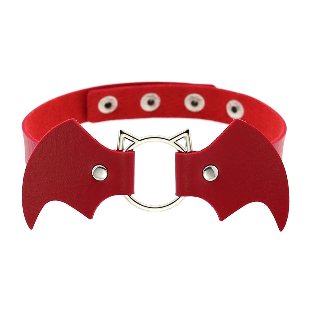 Punk Creative Bat Vampire Leather Neckband Trend Halloween Christmas Clavicle Necklaces
