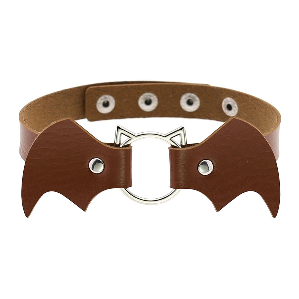 Punk Creative Bat Vampire Leather Neckband Trend Halloween Christmas Clavicle Necklaces
