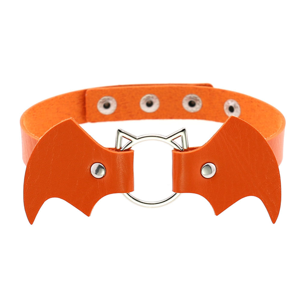 Punk Creative Bat Vampire Leather Neckband Trend Halloween Christmas Clavicle Necklaces