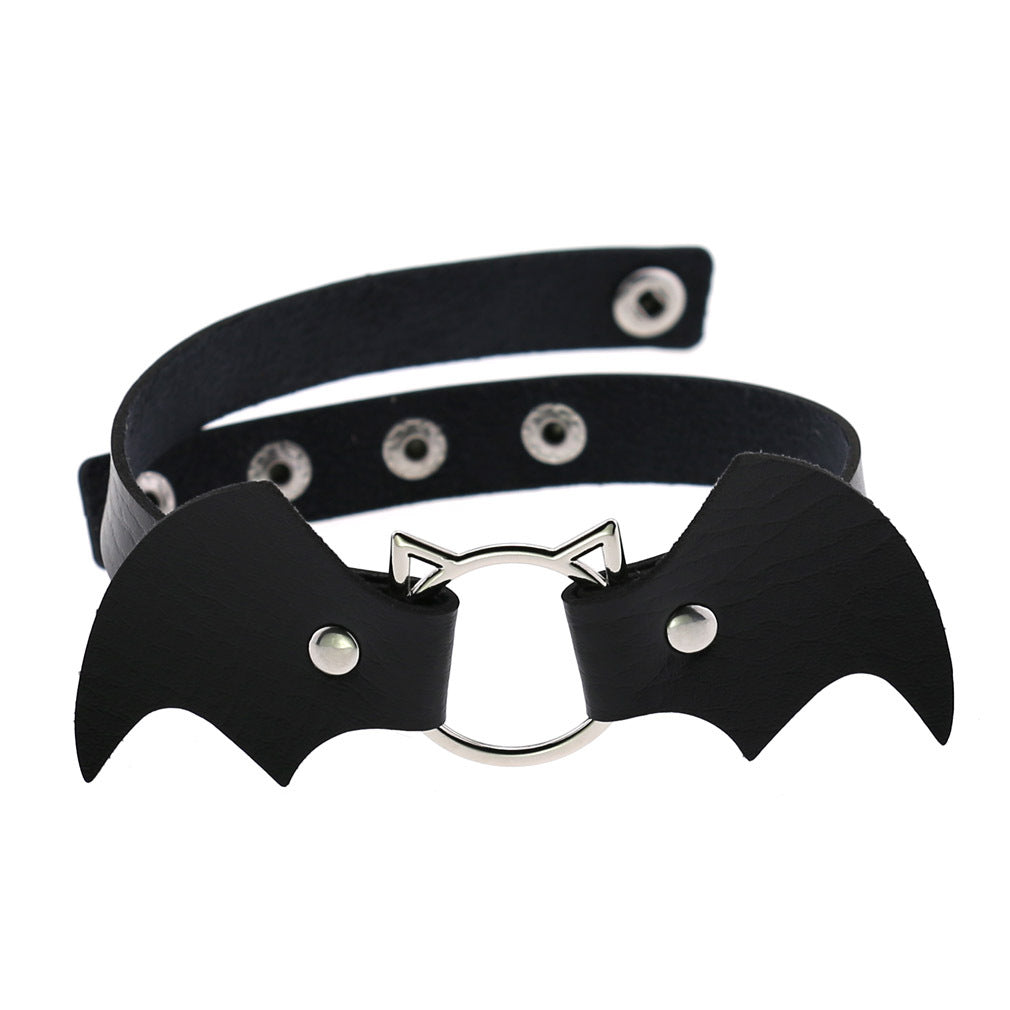 Punk Creative Bat Vampire Leather Neckband Trend Halloween Christmas Clavicle Necklaces