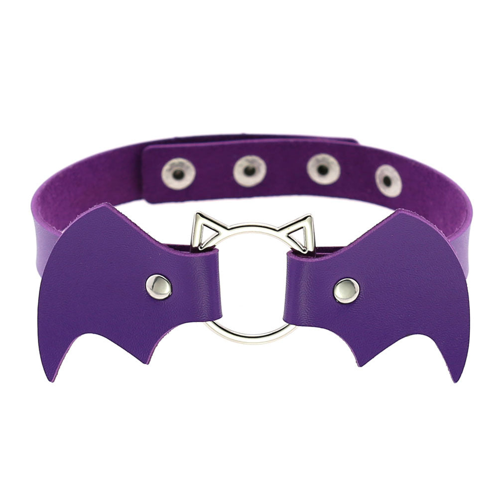Punk Creative Bat Vampire Leather Neckband Trend Halloween Christmas Clavicle Necklaces