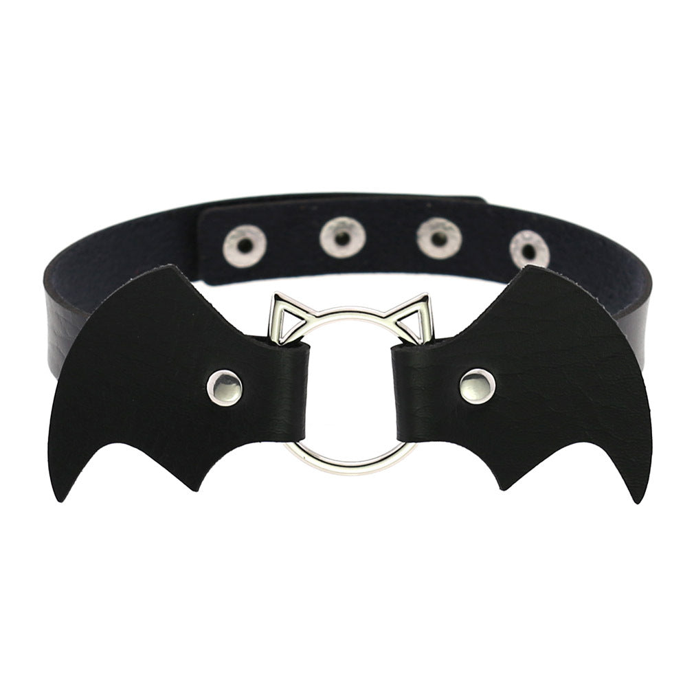 Punk Creative Bat Vampire Leather Neckband Trend Halloween Christmas Clavicle Necklaces