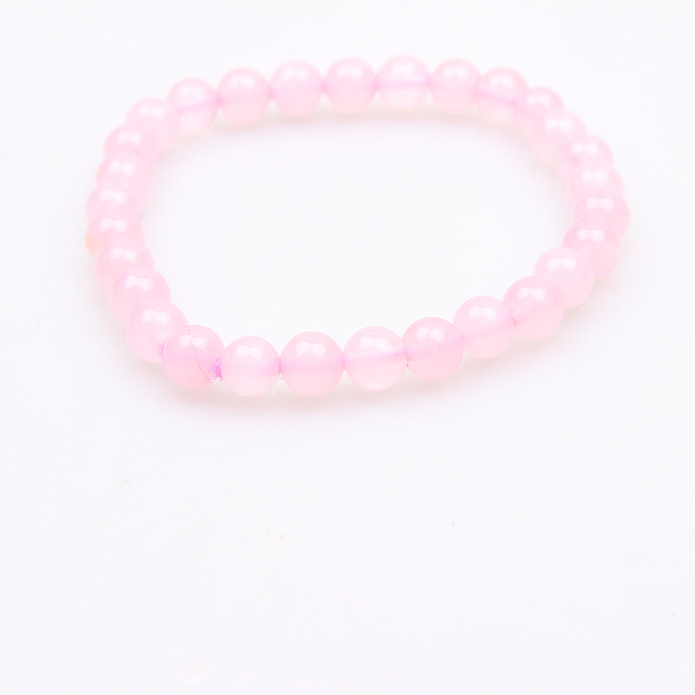 Women's Natural Pink Crystal Agate Tiger Eye Bracelet
