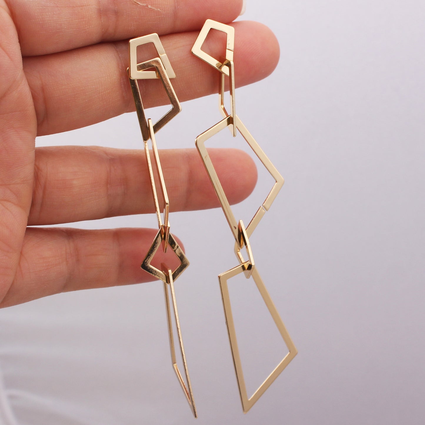 Simple Pierced Geometric Fashionable Temperamental Frosty Earrings