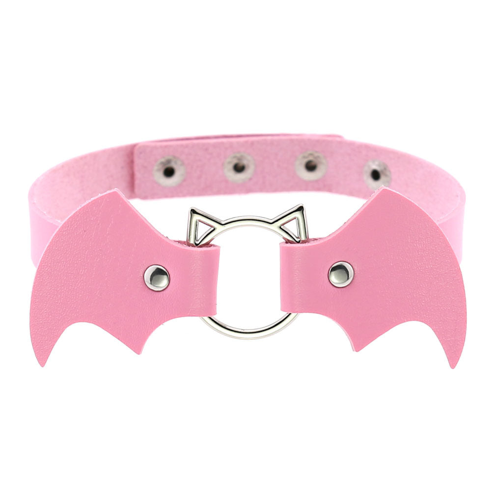 Punk Creative Bat Vampire Leather Neckband Trend Halloween Christmas Clavicle Necklaces