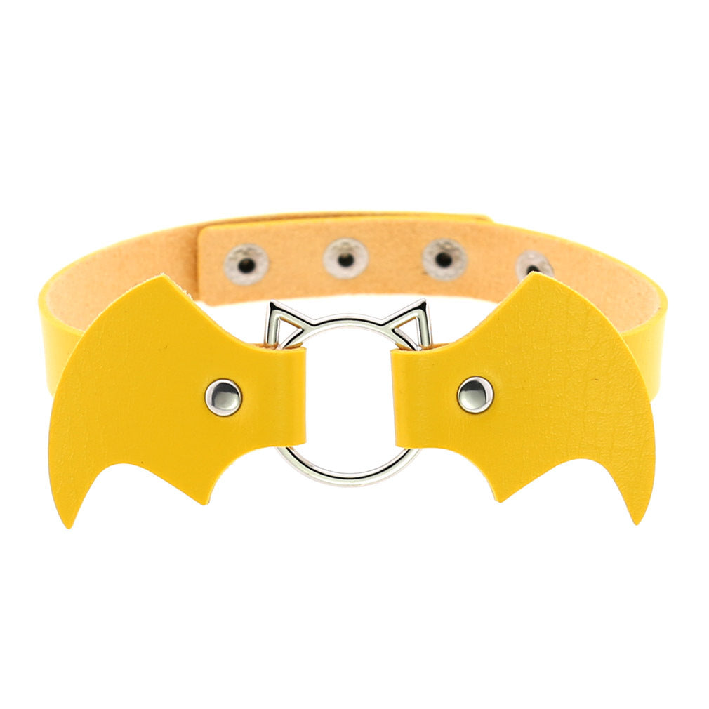 Punk Creative Bat Vampire Leather Neckband Trend Halloween Christmas Clavicle Necklaces