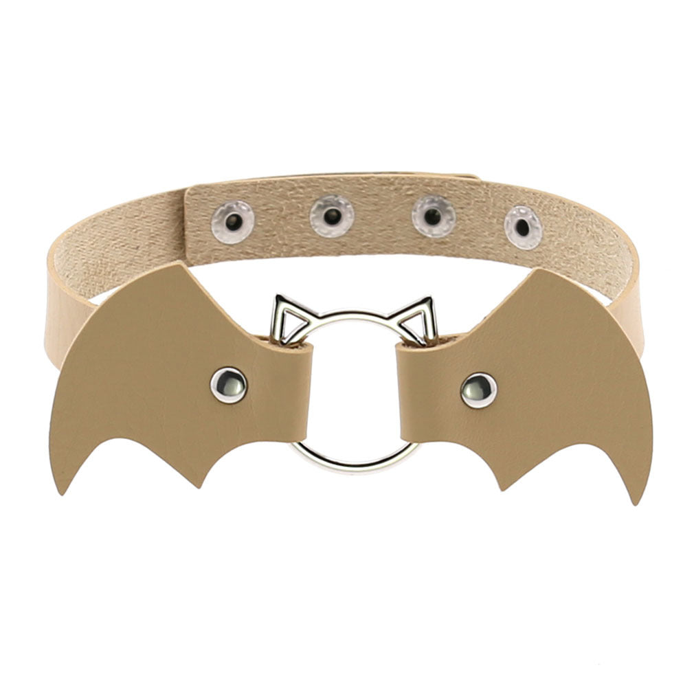 Punk Creative Bat Vampire Leather Neckband Trend Halloween Christmas Clavicle Necklaces