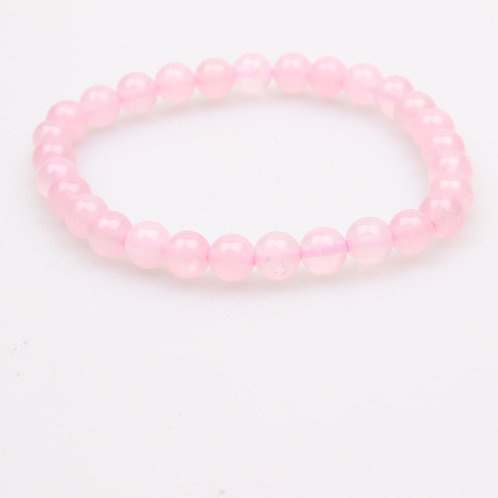 Women's Natural Pink Crystal Agate Tiger Eye Bracelet