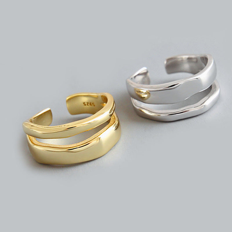 Irregular Line Fashionable Simple Design Sensitive Body Hollow Rings