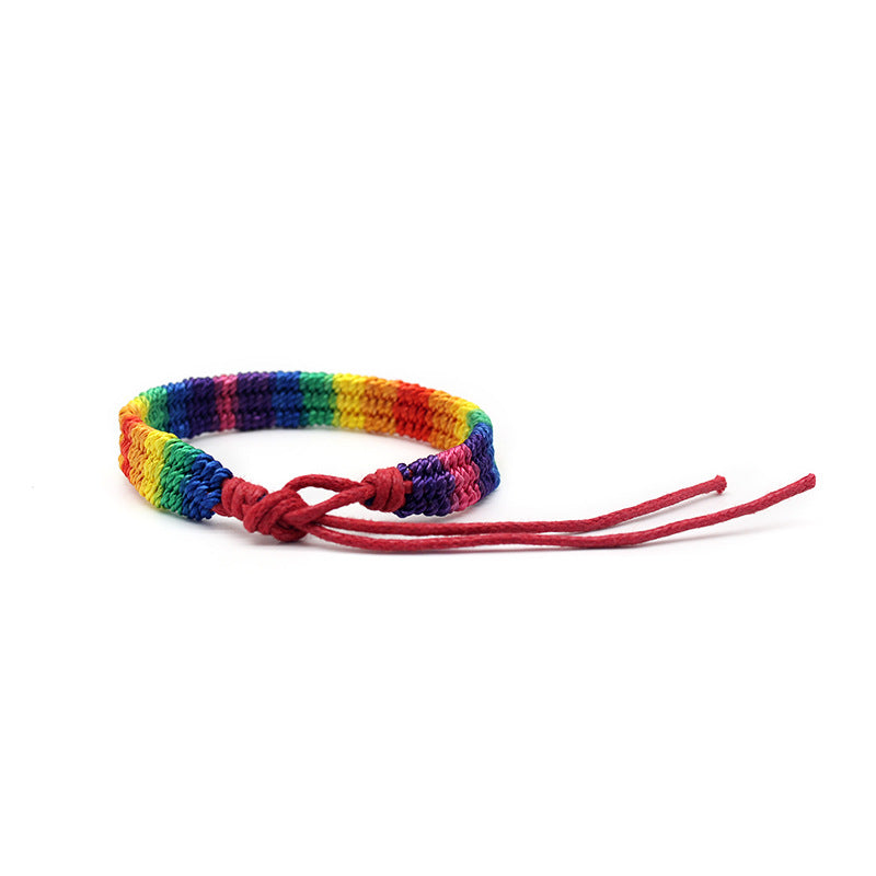 Hand-woven Base Rainbow Multicolor Unisex Nepal Bracelets