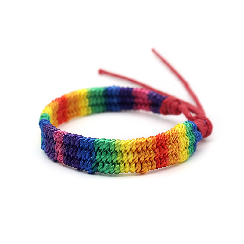 Hand-woven Base Rainbow Multicolor Unisex Nepal Bracelets